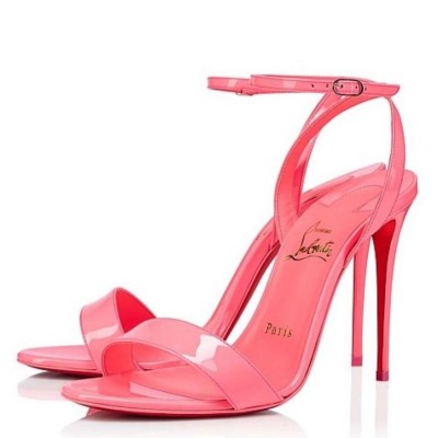 Christian Louboutin Loubigirl 100mm Sandals In Pink Patent Leather TDSS12375