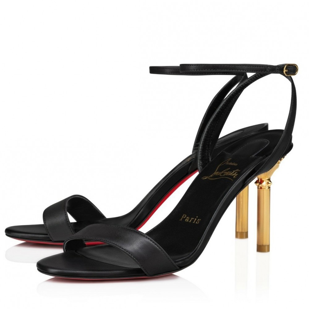 Christian Louboutin Mascasandal 85mm Sandals in Black Leather TDSS12382