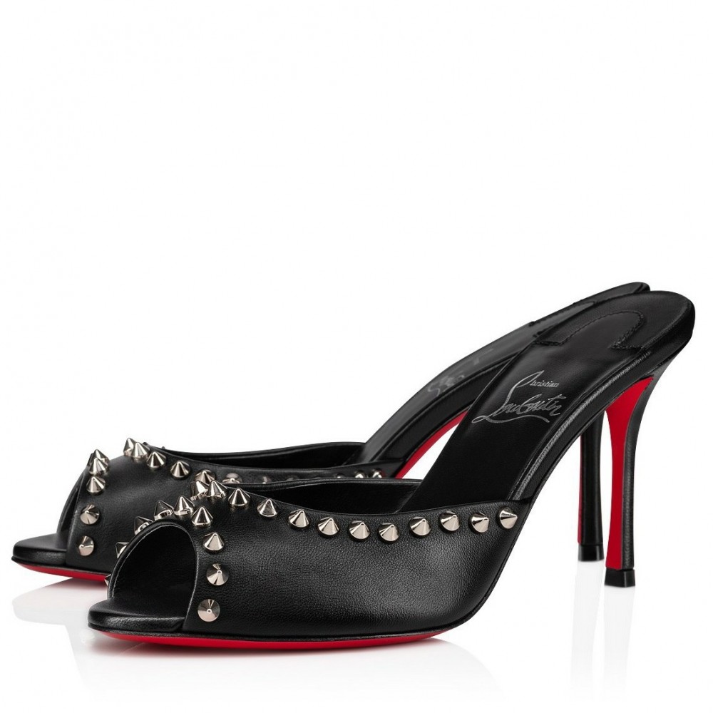 Christian Louboutin Me Dolly Spike 85MM Sandals In Black Lambskin TDSS12386