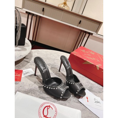 Christian Louboutin Me Dolly Spike 85MM Sandals In Black Lambskin TDSS12386