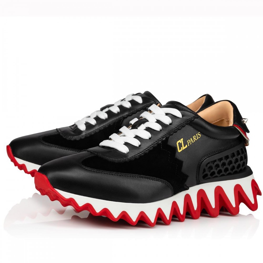 Christian Louboutin Loubishark Sneakers In Black Leather TDSS12389