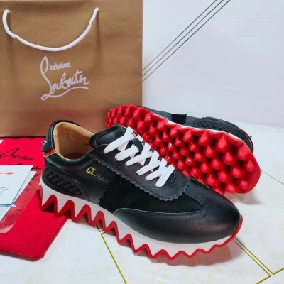 Christian Louboutin Loubishark Sneakers In Black Leather TDSS12389