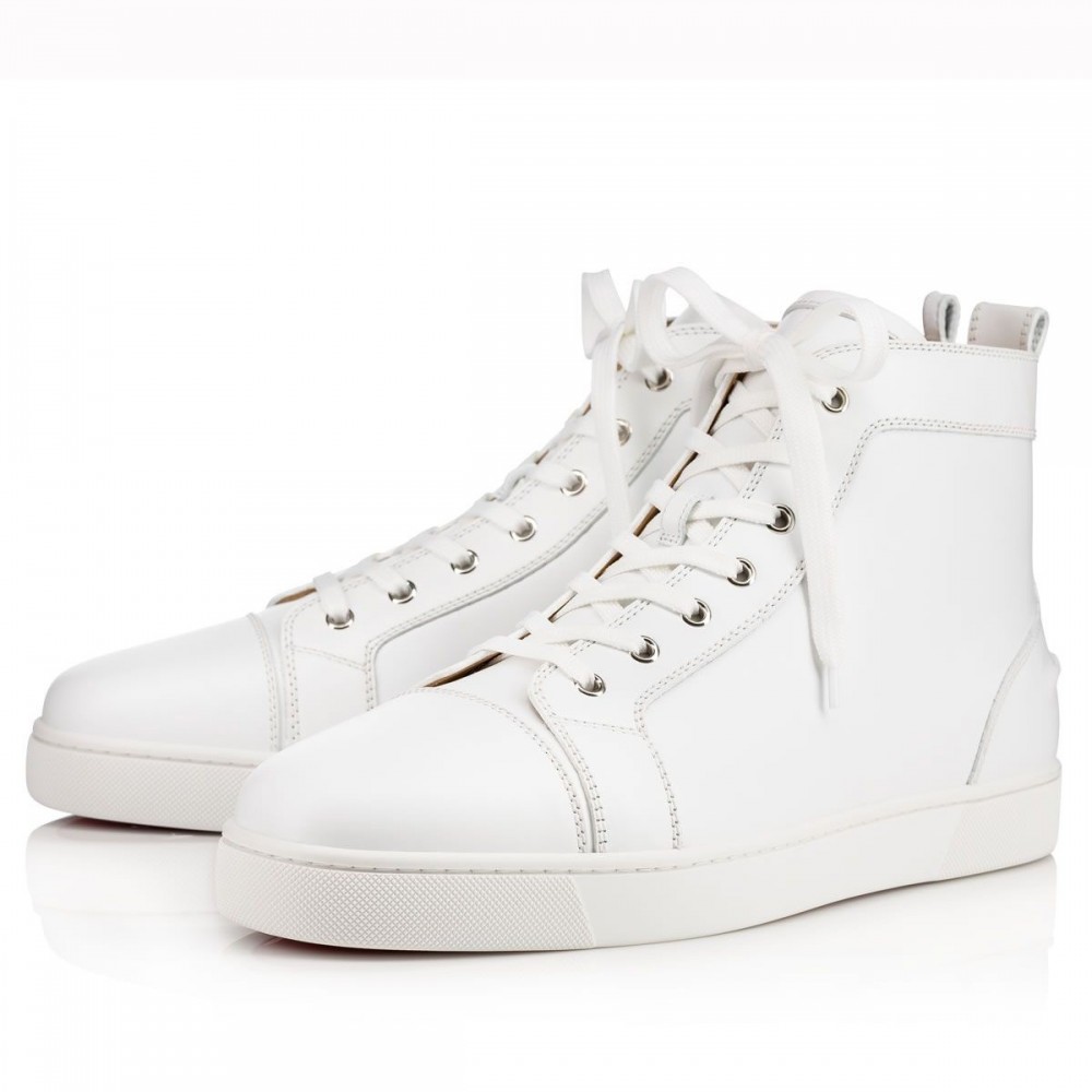 Christian Louboutin Louis Flat Sneakers In White Leather TDSS12393