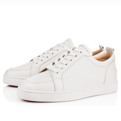 Christian Louboutin Louis Junior Flat Sneakers In White Calfskin TDSS12395