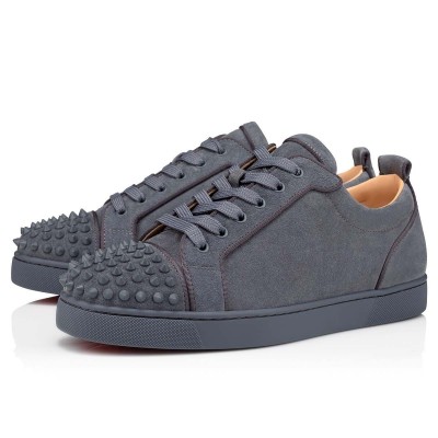 Christian Louboutin Louis Junior Spikes Orlato Flat Sneakers Grey TDSS12399