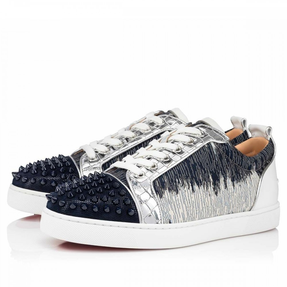 Christian Louboutin Louis Junior Spikes Orlato Sneakers In Gator Calfskin TDSS12402