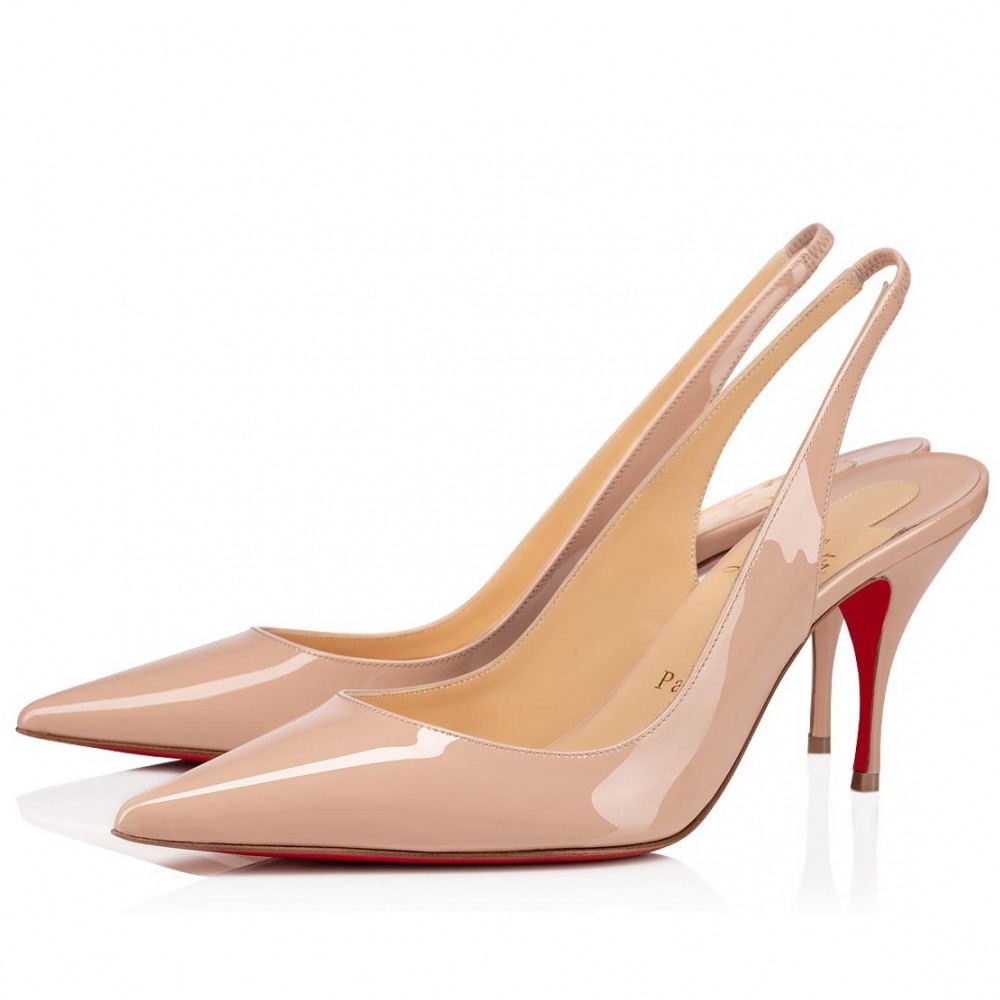 Christian Louboutin Nude Patent Clare Sling 80mm Pumps TDSS12424