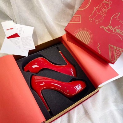 Christian Louboutin Red Patent New Very Prive 100mm Pumps TDSS12441