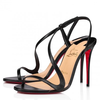 Christian Louboutin Rosalie 100mm Sandals In Black Leather TDSS12443