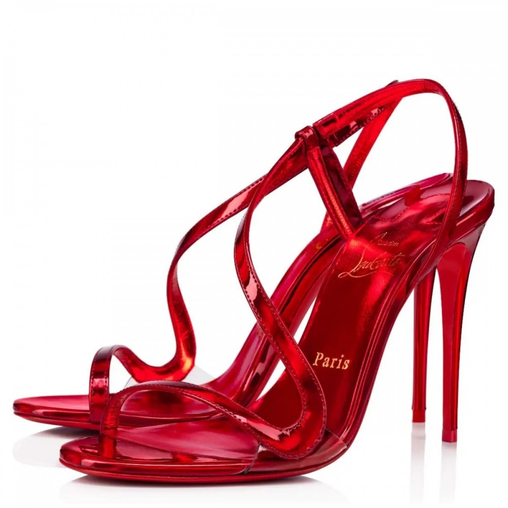 Christian Louboutin Rosalie Sandals 100mm in Red Patent Leather TDSS12448