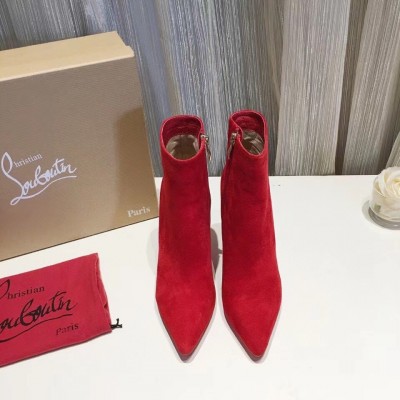 Christian Louboutin So Kate Booty 100MM In Red Suede TDSS12457