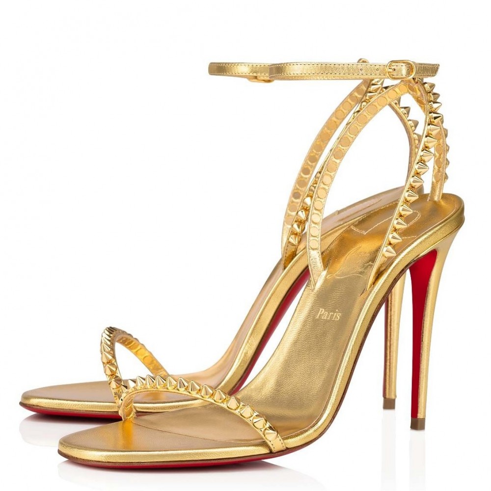 Christian Louboutin So Me 100mm Sandals In Gold Leather TDSS12461