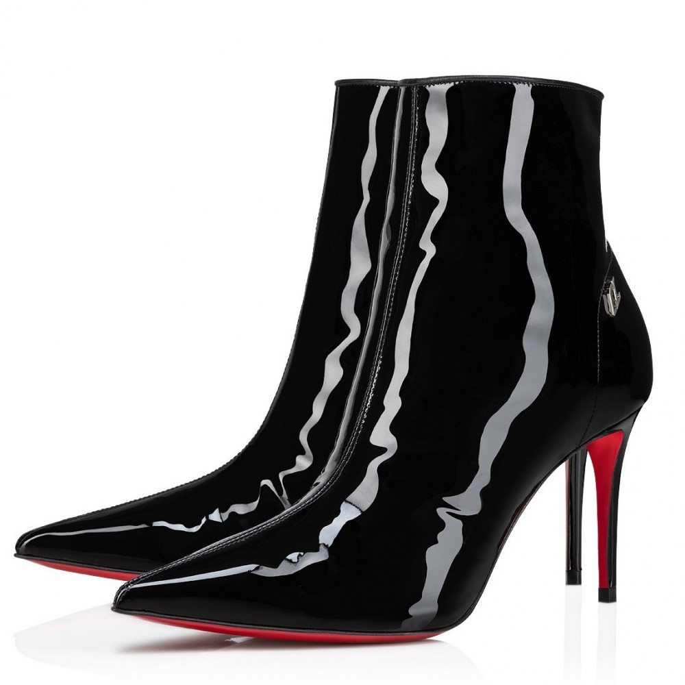 Christian Louboutin Sporty Kate 85mm Boots in Black Patent Leather TDSS12471