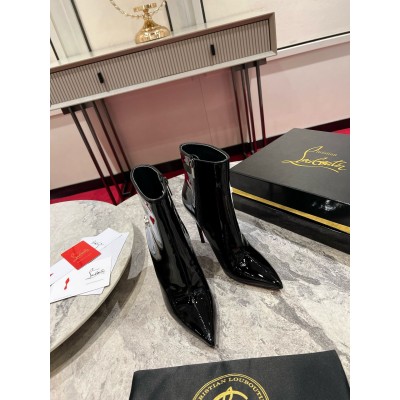 Christian Louboutin Sporty Kate 85mm Boots in Black Patent Leather TDSS12471