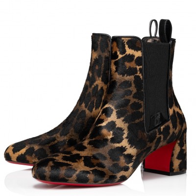 Christian Louboutin Turelastic 55mm Ankle Boots with Leopard Print TDSS12479