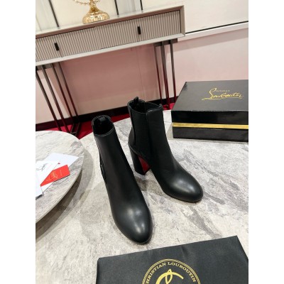 Christian Louboutin Turelastic 85mm Ankle Boots in Black Leather TDSS12480