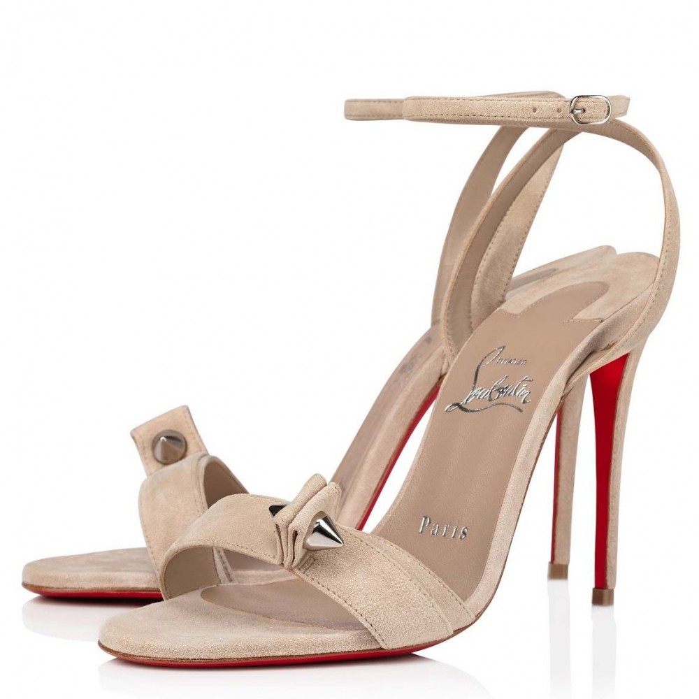 Christian Louboutin Umberta 100mm Sandals In Beige Suede TDSS12481