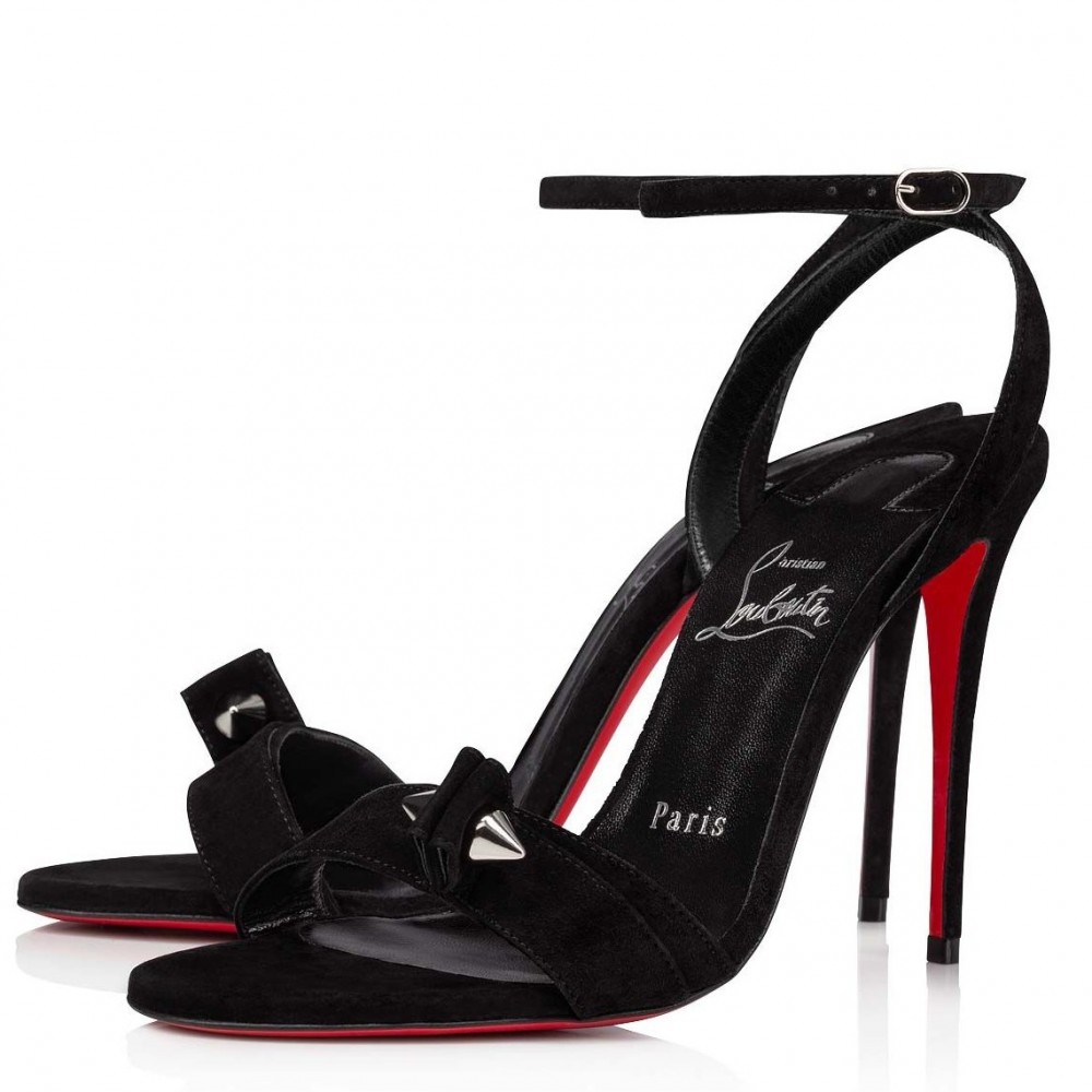 Christian Louboutin Umberta 100mm Sandals In Black Suede TDSS12482