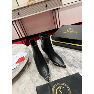 Christian Louboutin Vidura Ankle Boots 85mm in Black Leather TDSS12483