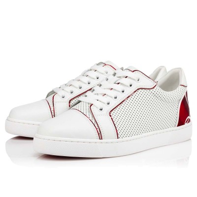 Christian Louboutin Fun Vieira Flat Sneakers In White Calfskin TDSS12487