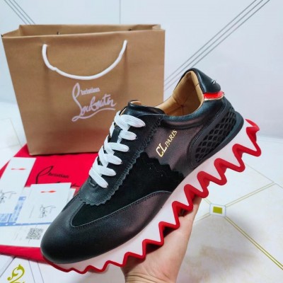 Christian Louboutin Loubishark Sneakers In Black Leather TDSS12489