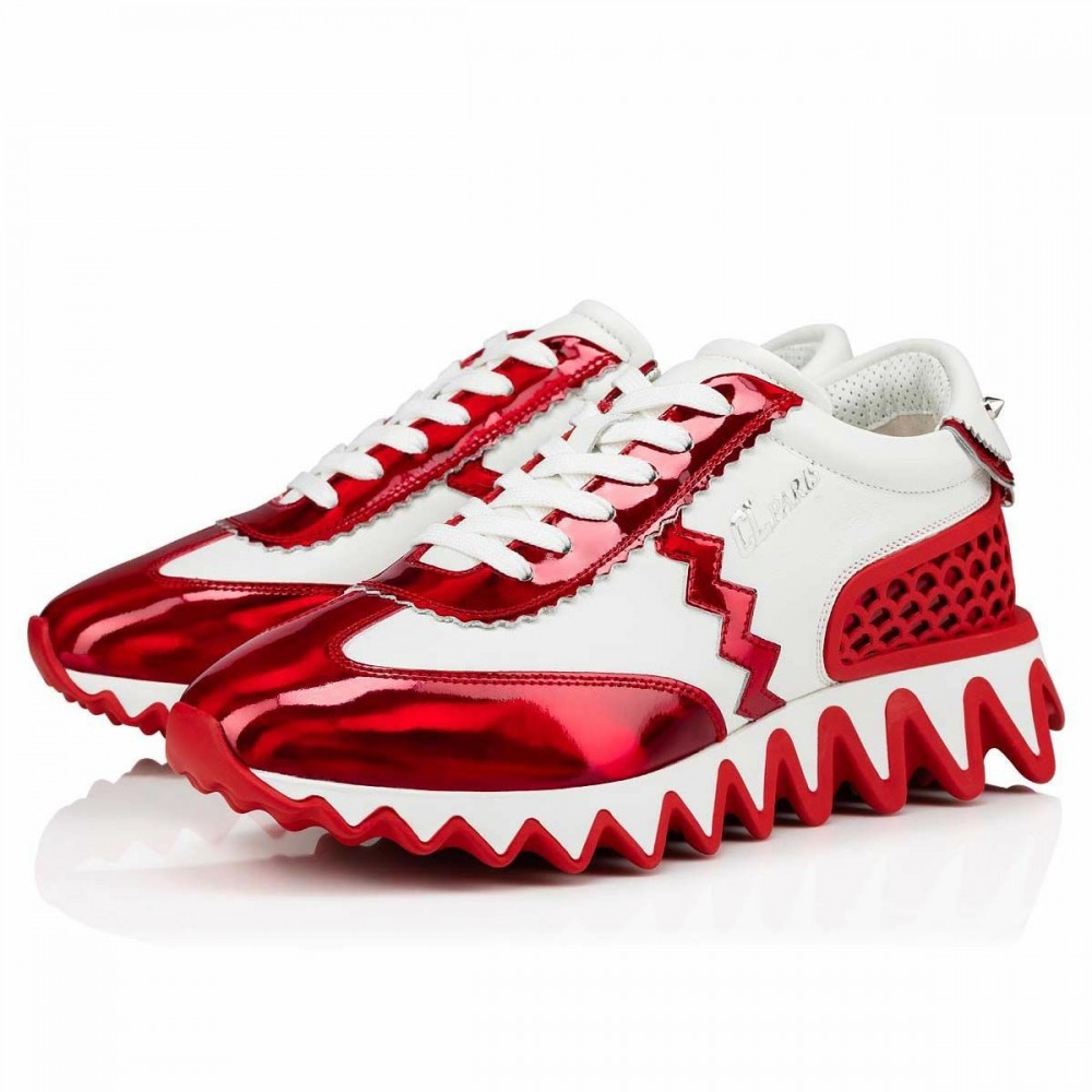 Christian Louboutin Loubishark Sneakers In Red Patent TDSS12491