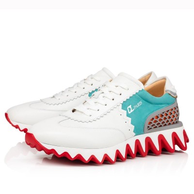 Christian Louboutin Loubishark Sneakers In White/Green TDSS12493