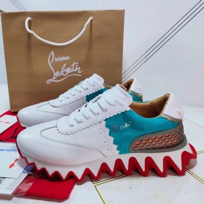 Christian Louboutin Loubishark Sneakers In White/Green TDSS12493