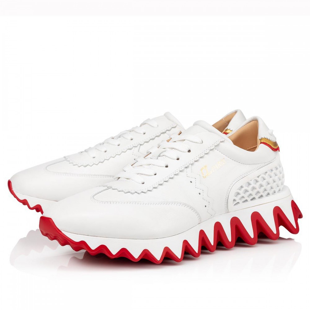 Christian Louboutin Loubishark Sneakers In White Leather TDSS12492