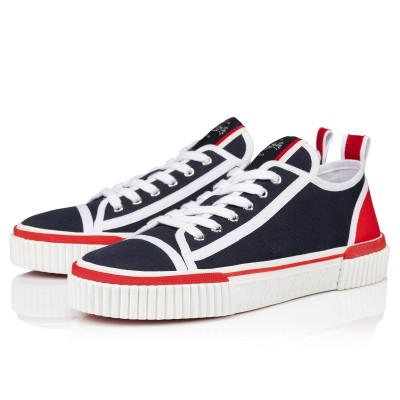 Christian Louboutin Pedro Junior Sneakers In Navy Fabric TDSS12499