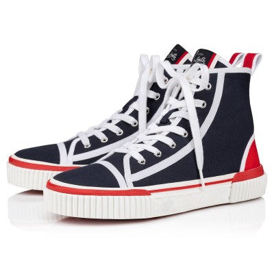 Christian Louboutin Pedro Sneakers In Navy Fabric TDSS12501