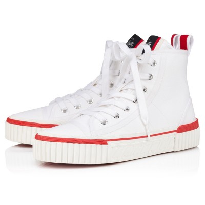 Christian Louboutin Pedro Sneakers In White Fabric TDSS12502