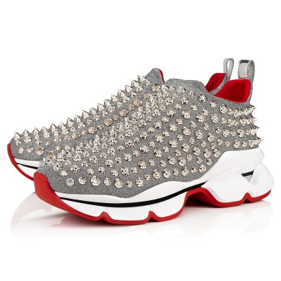 Christian Louboutin Spiky Sock Donna Sneakers Grey TDSS12507