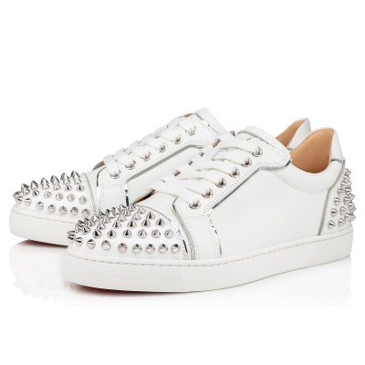 Christian Louboutin Vieira 2 Flat Sneakers In White Calfskin TDSS12508