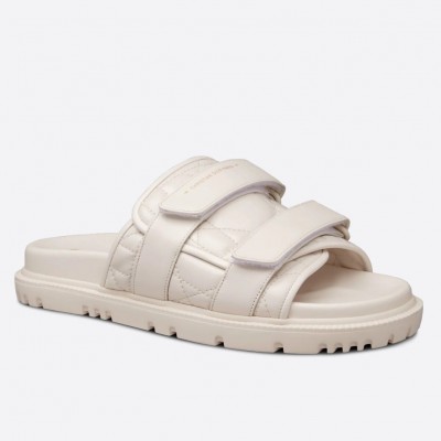 DIor Dio(r)evolution Slides Sandals In White Cannage Calfskin TDSS12551