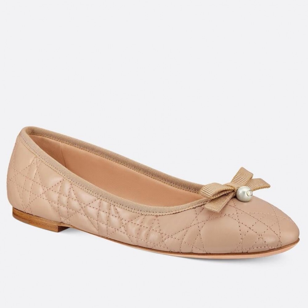 Dior Ballerina Flats in Nude Quilted Cannage Calfskin TDSS12527