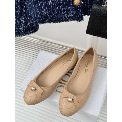 Dior Ballerina Flats in Nude Quilted Cannage Calfskin TDSS12527