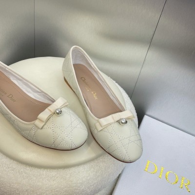 Dior Ballerina Flats in White Quilted Cannage Calfskin TDSS12528