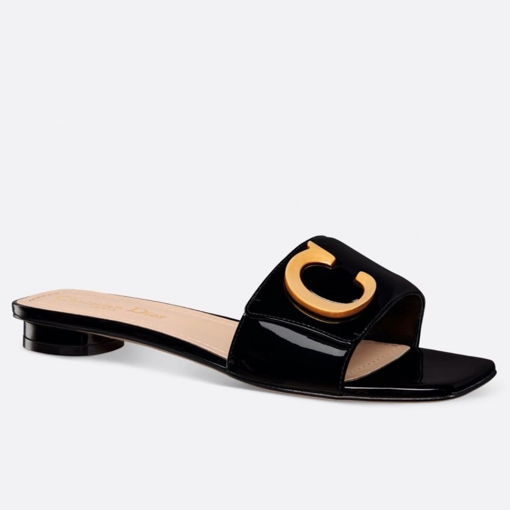 Dior C'est Slides in Black Patent Calfskin TDSS12531