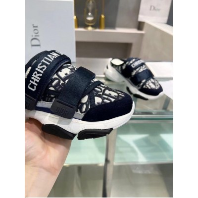 Dior D-Wander Open Back Sneakers In Blue Oblique Fabric TDSS12586