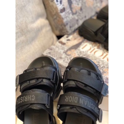 Dior D-Wander Slides In Black Camouflage Fabric TDSS12588