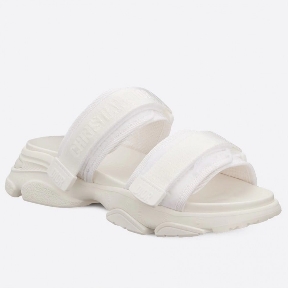 Dior D-Wander Slides In White Camouflage Fabric TDSS12590