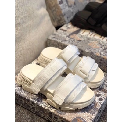 Dior D-Wander Slides In White Camouflage Fabric TDSS12590