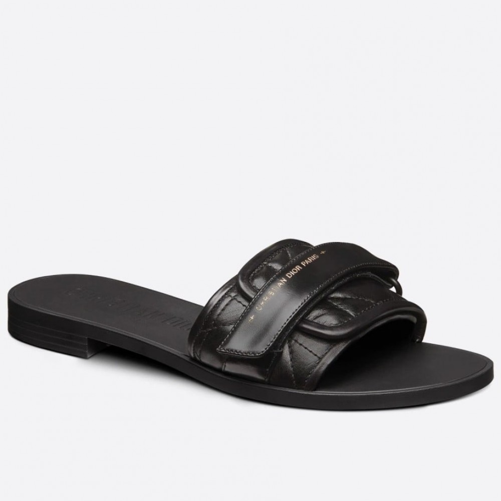 Dior Dio(r)evolution Slide Sandals In Black Calfskin TDSS12548