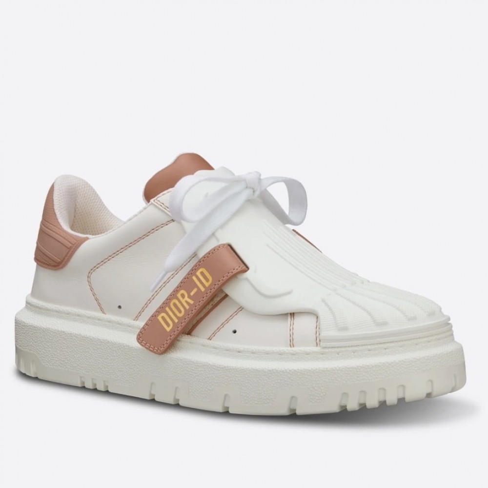 Dior Dior-ID Sneakers In White Leather with Nude Strap TDSS12569