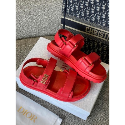 Dior DiorAct Sandals In Red Lambskin TDSS12557