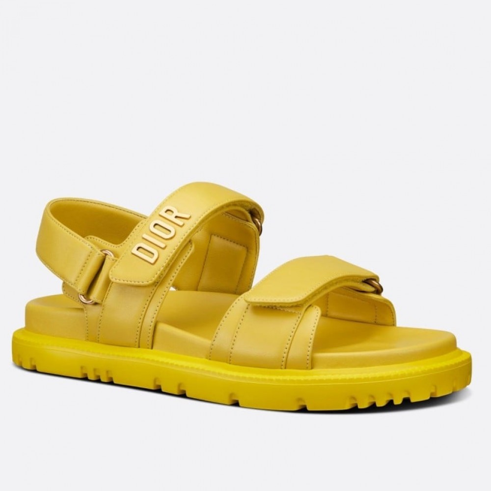 Dior DiorAct Sandals In Yellow Lambskin TDSS12561