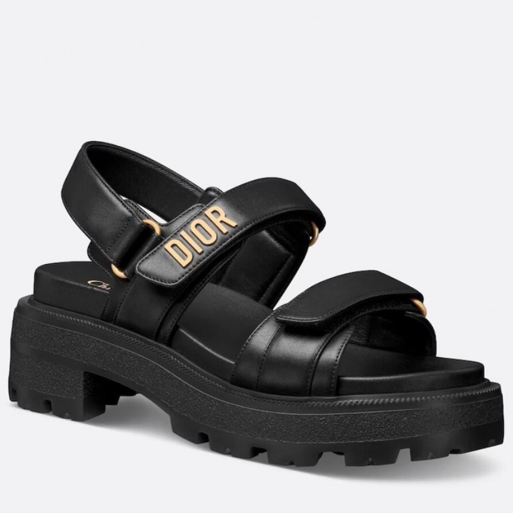 Dior Dioract Platform Sandals in Black Lambskin TDSS12552