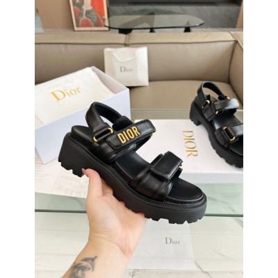 Dior Dioract Platform Sandals in Black Lambskin TDSS12552