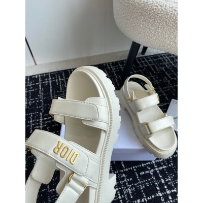 Dior Dioract Platform Sandals in White Lambskin TDSS12553